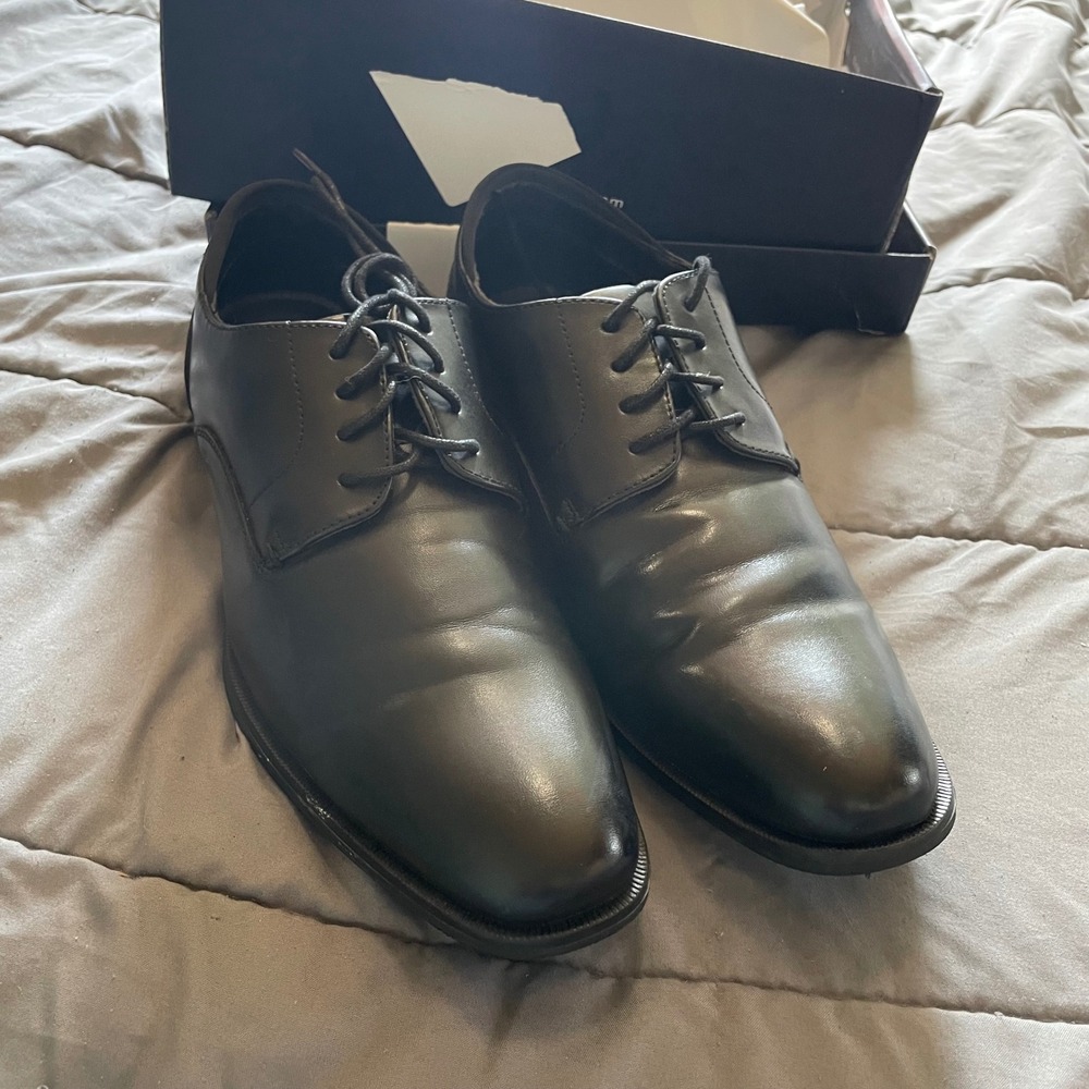 Bruno Marc Men's Black Oxford Dress Shoes Lace Up Size 9.5 Classic‎ Formal
